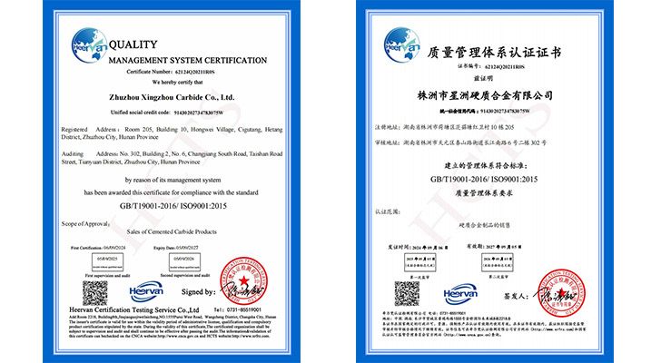 Quality Certificates & Patents