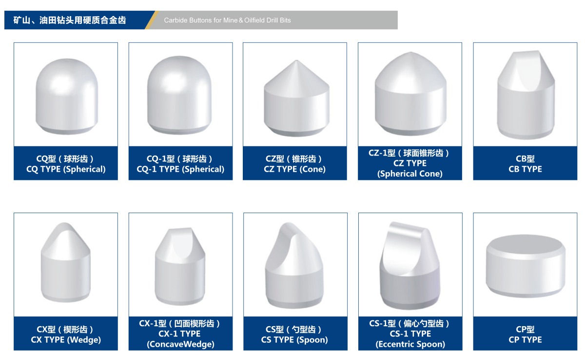 Carbide Buttons for Mine&Oilfield Drill Bits