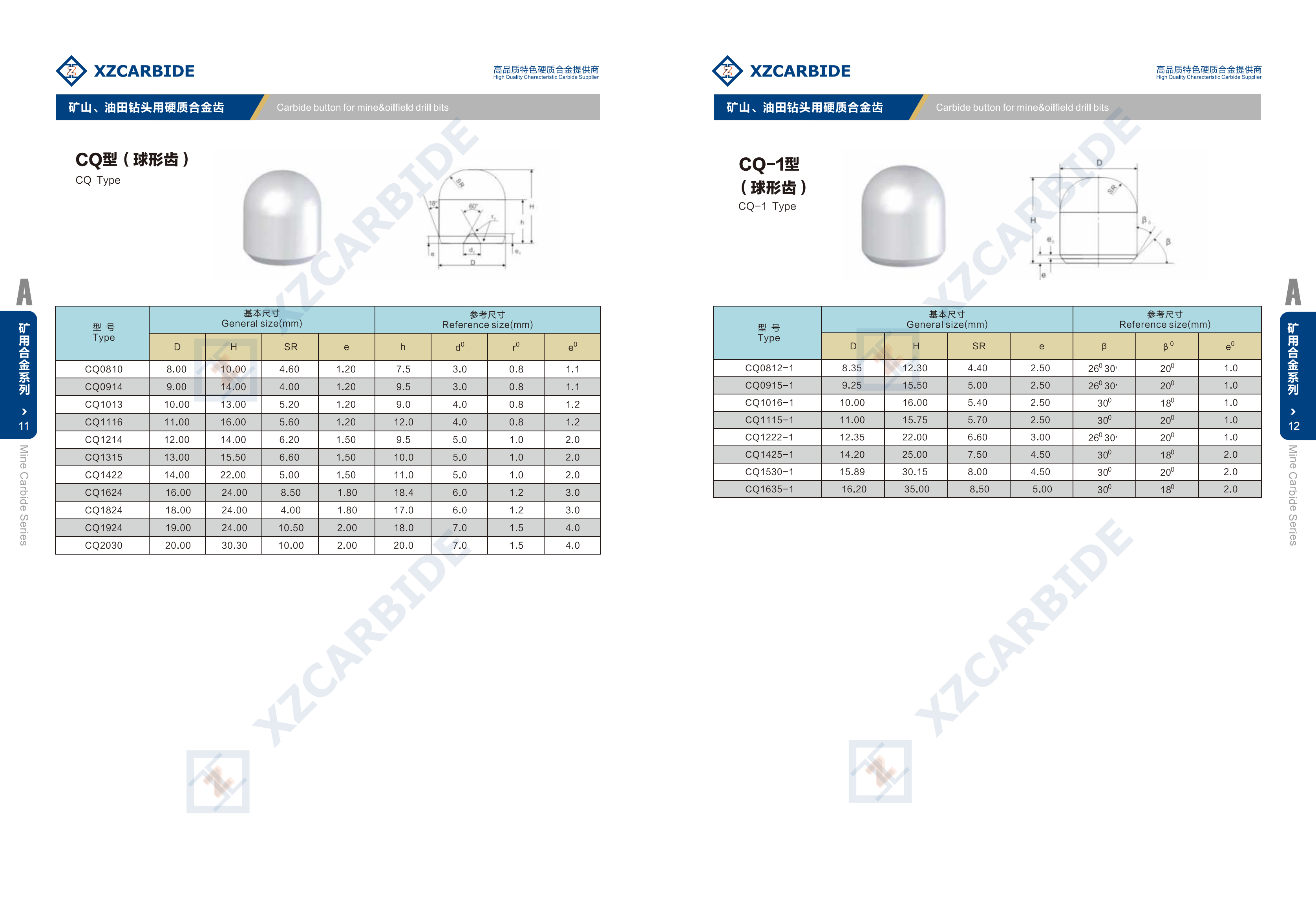 Carbide mining and oil field tooth product catalog1_8_00